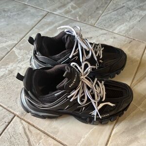 Balenciaga Black and White Athletic Shoes